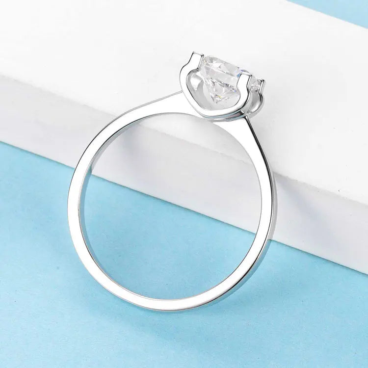 MuShan Designer Jewelry 925 Sterling Silver Ring Moissanite Unique Ring for Spouse 18K Real Gold Plated MST Patent Fine Rings