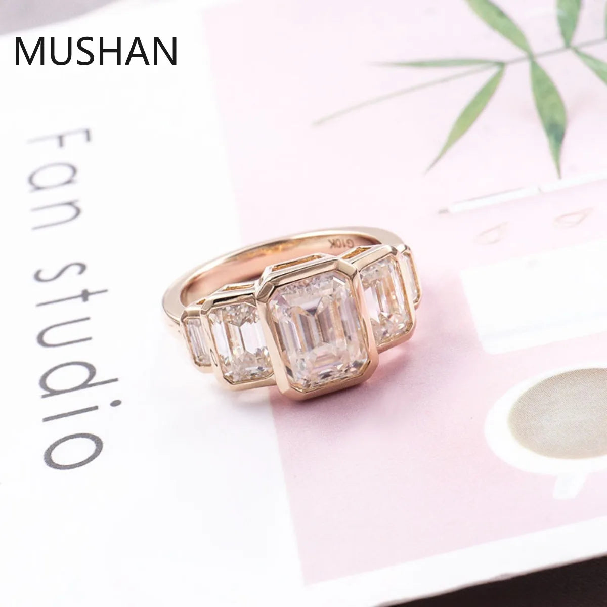 MUSHAN Luxury Custom 14K 18K Gold Rings Band Jewelry With Moissanite Diamond Lab Grown Gemstones Diamond Wedding Ring For Women