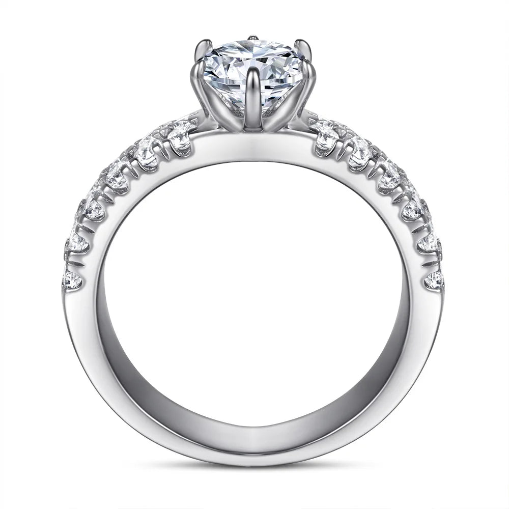 Anillo de plata de ley 925 marca MuShan con circonita cúbica 5A, sortija de compromiso estilo princesa para mujer, joyería fina bañada en rodio