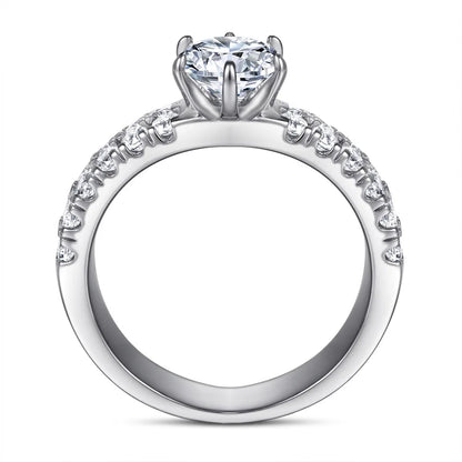 Anillo de plata de ley 925 marca MuShan con circonita cúbica 5A, sortija de compromiso estilo princesa para mujer, joyería fina bañada en rodio