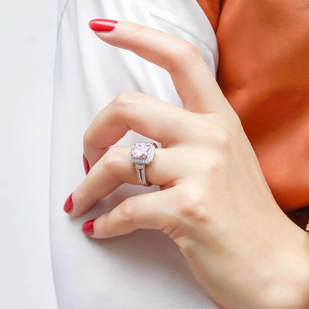 MuShan Jewelry 925 Sterling Silver Rings Bands Engagement Ring 5A Cubic Zirconia Romantic Rings Bands Anniversary  Women Gift