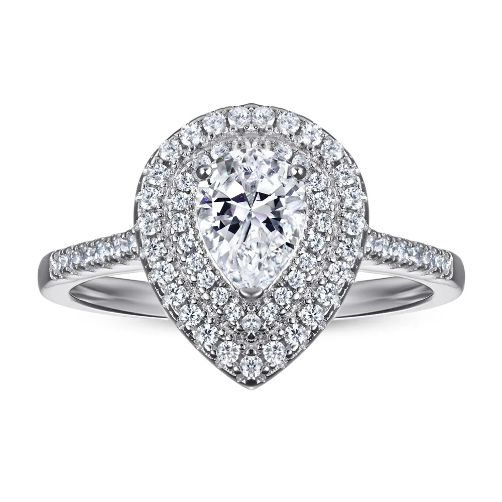 MuShan Jewelry 925 Sterling Silver Rings Bands Engagement Ring 7A Cubic Zirconia  Women Valentine Delicate  Women Gift