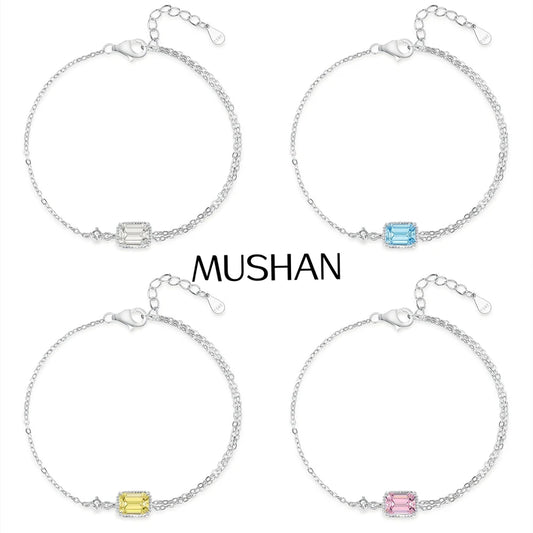 Collar con colgante de plata de ley 925 de MuShan Jewelry, cadena con diamantes HCD, ideal para fiestas de cóctel, regalo para mejores amigas, collares de joyería para mujer