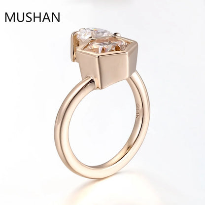 MUSHAN Luxury Custom 14K 18K Gold Rings Band Jewelry With Moissanite Diamond Lab Grown Gemstones Diamond Wedding Ring For Women