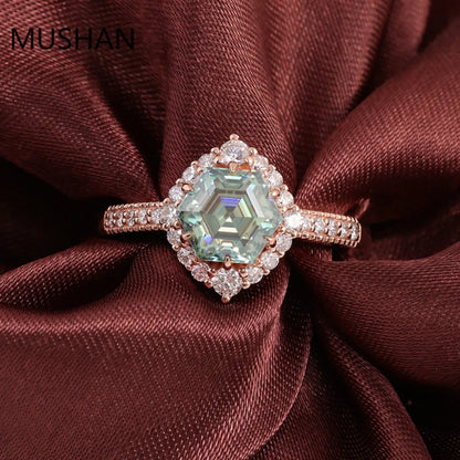 MUSHAN Luxury Custom 14K 18K Gold Rings Band Jewelry With Moissanite Diamond Lab Grown Gemstones Diamond Wedding Ring For Women