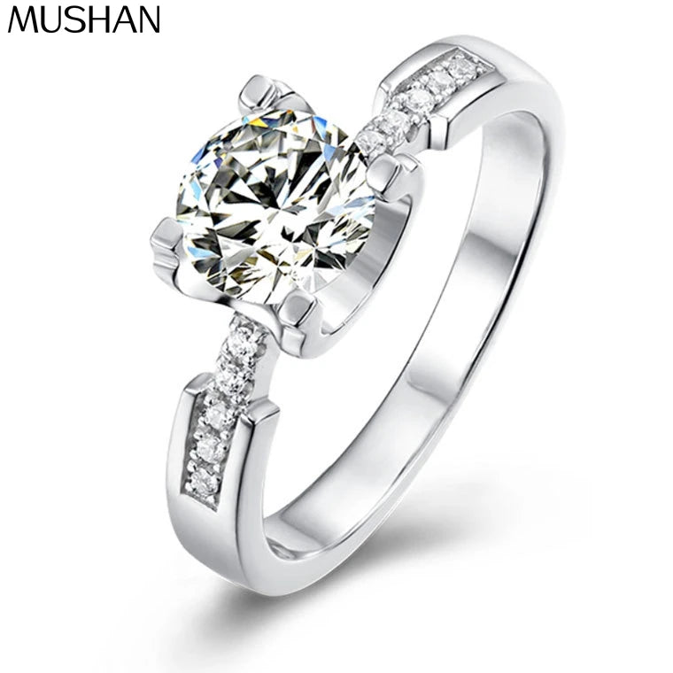 Bague MuShan Luxury Jewelry en argent sterling 925 et moissanite pour femme, superbe bague plaquée or 18 carats, brevet MST, certifiée GRA, bijoux raffinés