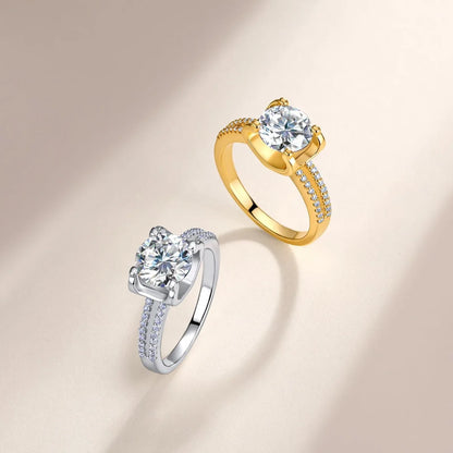 Anillo de lujo MUSHAN de plata de ley 925 para mujer, con diamante de moissanita color D y esmeralda, certificado por GRA, joyería fina