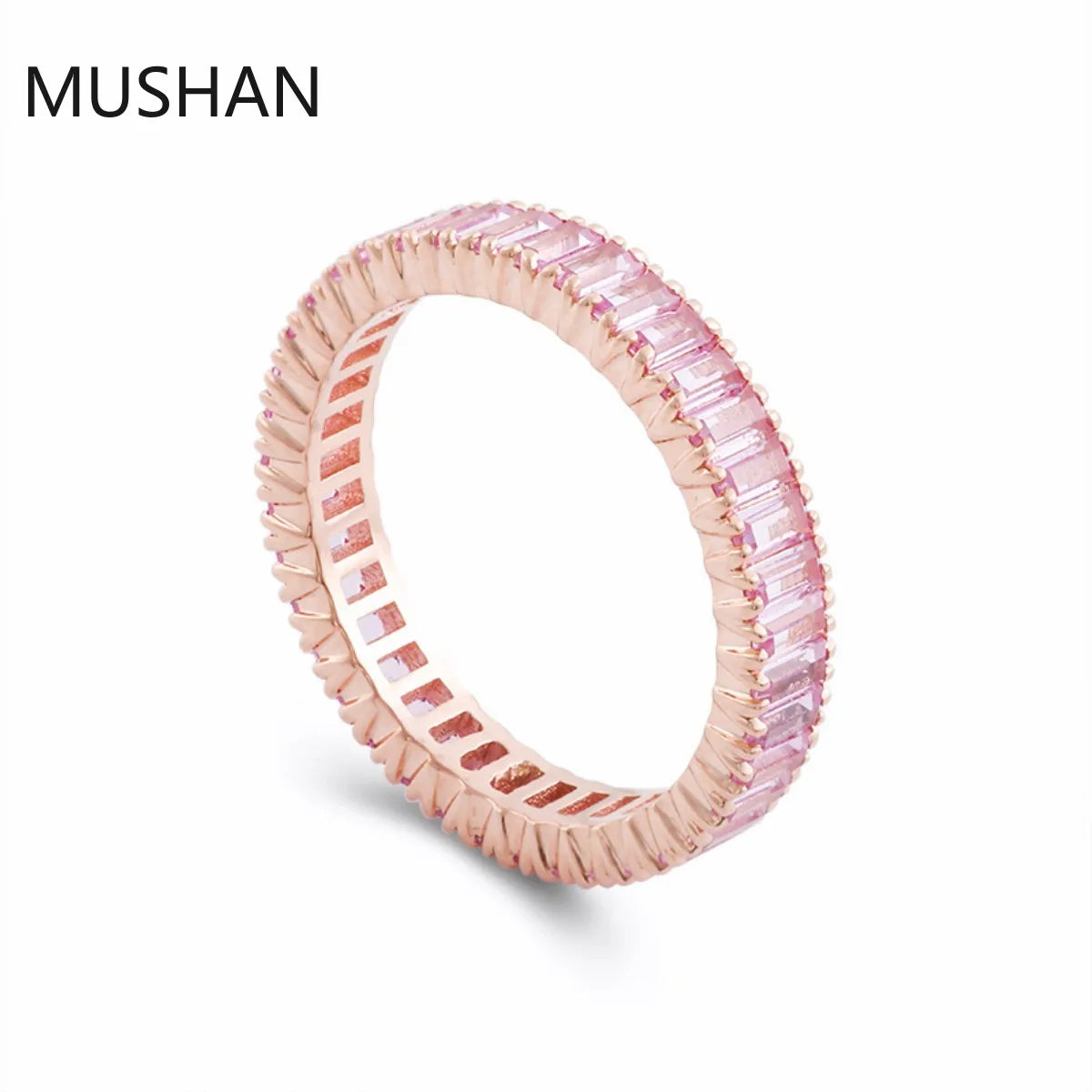 MUSHAN Luxury Custom 14K 18K Gold Rings Band Jewelry With Moissanite Diamond Lab Grown Gemstones Diamond Wedding Ring For Women