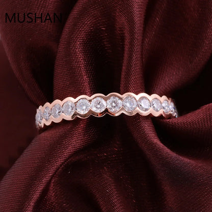 Anillos de boda de lujo MUSHAN de 14K y 18K, hechos a medida, con moissanita y piedras preciosas cultivadas en laboratorio, para mujer
