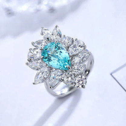 Bague de fiançailles MUSHAN en argent sterling 925 avec émeraude rouge de laboratoire ronde pour femme, plaqué or 18 carats, cadeau d'anniversaire