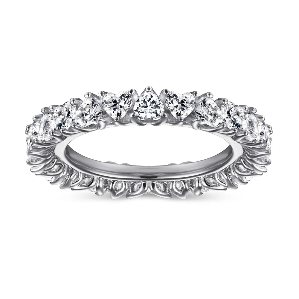MuShan Jewelry 925 Sterling Silver Rings Bands Engagement Ring 5A Cubic Zirconia Delicate Anniversary Rings Bands  Women Gift