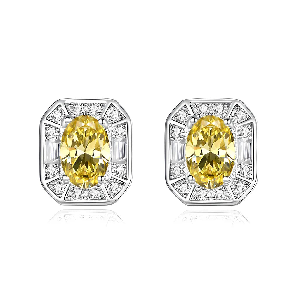 MuShan Luxury Jewelry 925 Sterling Silver Dangling Earrings Sparkling Moissanite Bridal Party Ladies 18K Gold Plated MST Patent