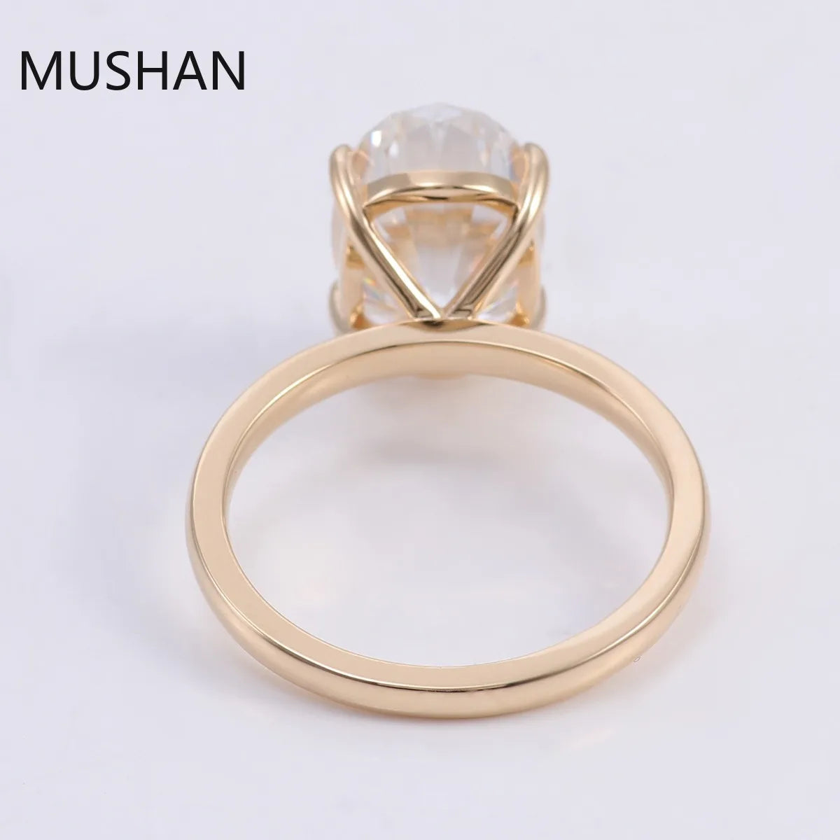 MUSHAN Luxury Custom 14K 18K Gold Rings Band Jewelry GRA Certificate D Color Moissanite Diamond Wedding Ring For Women