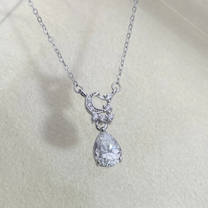 Collar con colgante de corazón de moissanita, cadena belcher de plata de ley 925, baño de oro, patente MST, marca MuShan Jewelry, para novia y San Valentín
