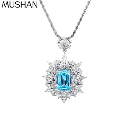MuShan Jewelry 925 Sterling Silver Necklace 5A CZ Gemstones HCD Gemstones Luxury 925 Sterling Silver Necklace Accessories