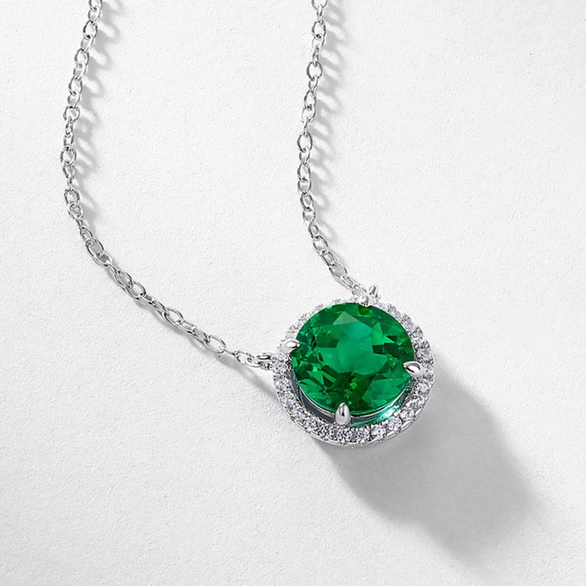 MUSHAN Luxury Jewelry 925 Sterling Silver Chain Pendant Necklace Lab Grown Emerald Ruby Gemstones Necklaces Pendants GRC Jewelry