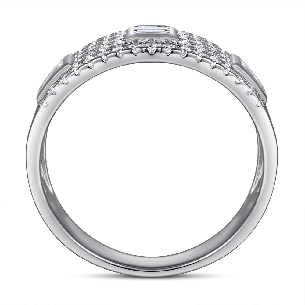 Bague de mariage MuShan Jewelry en argent sterling 925 avec diamant haute teneur en carbone, bijou chic pour femme, joaillerie fine