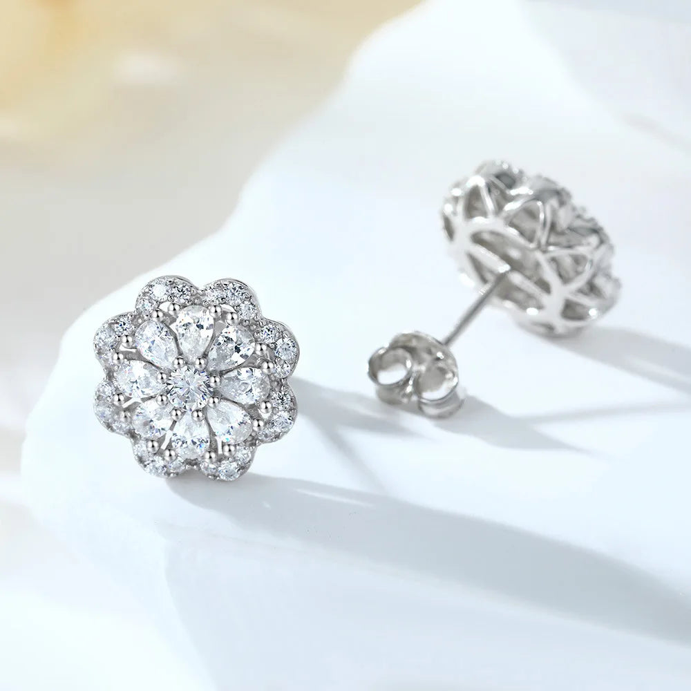 MuShan Luxury Jewelry 925 Sterling Silver Earrings Zircon 5A Dangle Party for Wife Real Gold Plated Fine Jewelry Earring