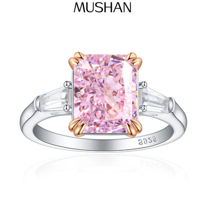 MuShan Jewelry 925 Sterling Silver Ring Wedding Band High Carbon Diamond Trendy Style Girlfriend Gift Women Rings Fine Jewelry