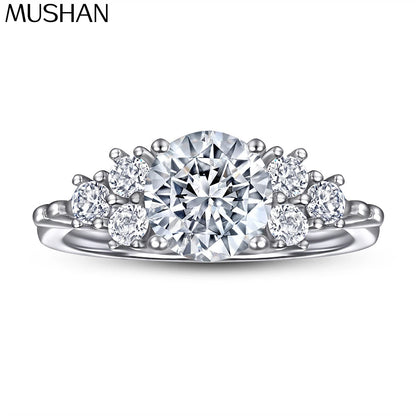 MuShan Jewelry 925 Sterling Silver Ring Wedding Band High Carbon Diamond Luxury Style Daughter Gift Women Rings Fine Jewelry