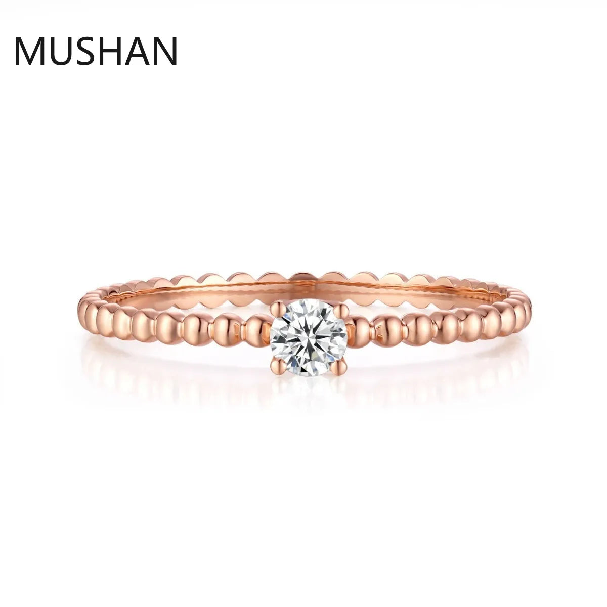MUSHAN Luxury Custom 14K 18K Gold Rings Band Jewelry With Moissanite Diamond Lab Grown Gemstones Diamond Wedding Ring For Women