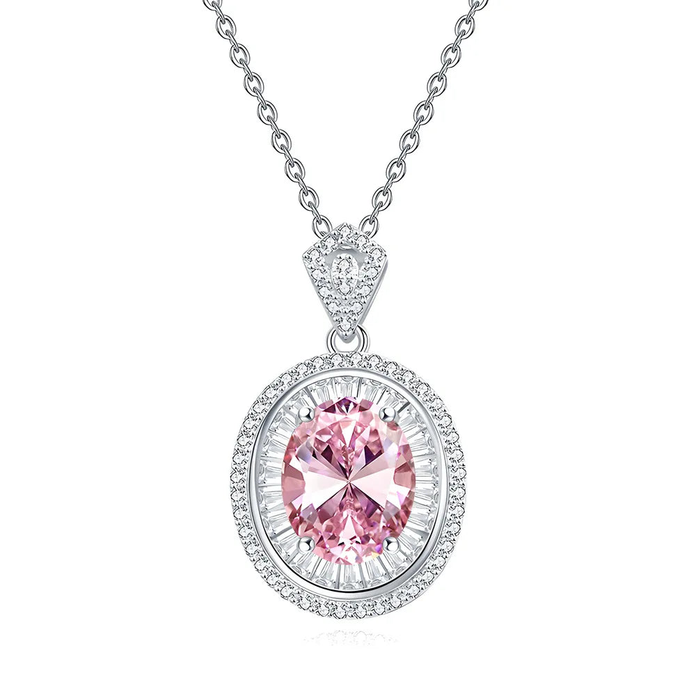MuShan Jewelry 925 Sterling Silver Necklace Pendant Chain HCD Diamonds Minimalist Style Romantic Style Women Necklaces Jewelry