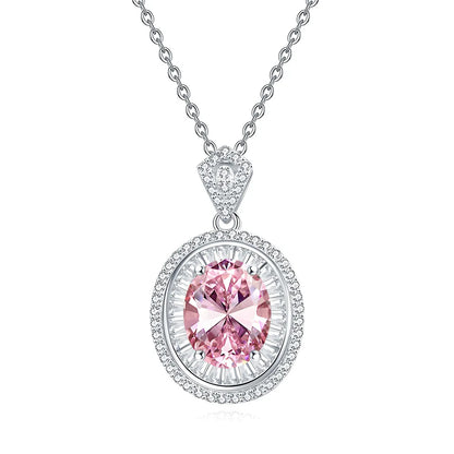 MuShan Jewelry 925 Sterling Silver Necklace Pendant Chain HCD Diamonds Minimalist Style Romantic Style Women Necklaces Jewelry
