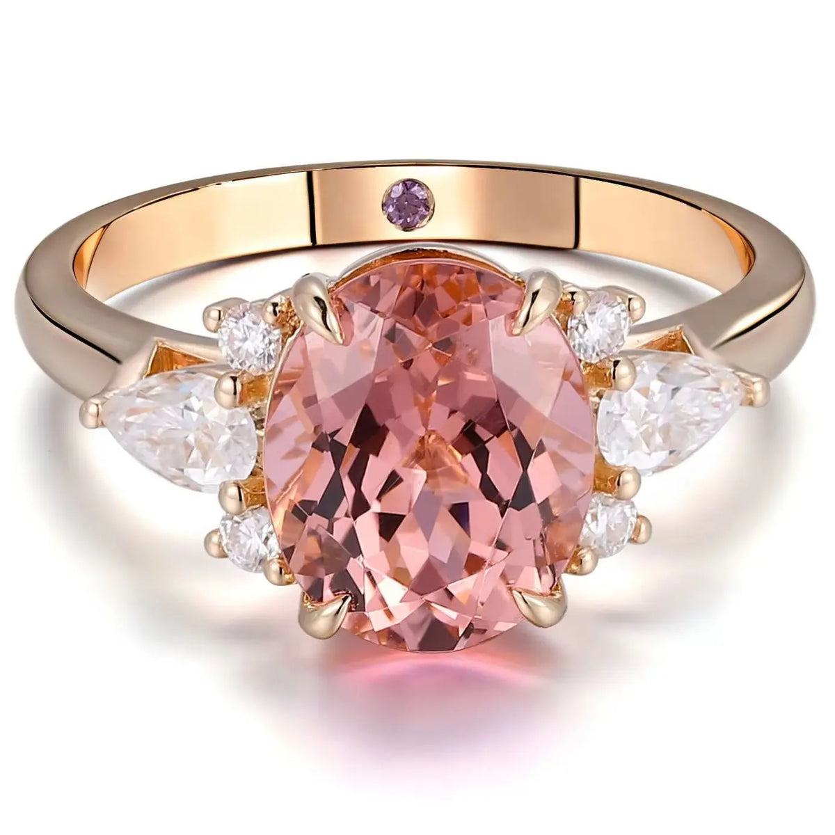 MUSHAN Joyería a medida, anillos de oro PT950, 10K, 14K, 18K para mujer, anillos de zafiro Padparadscha cultivado en laboratorio de 3 quilates, alianzas de boda