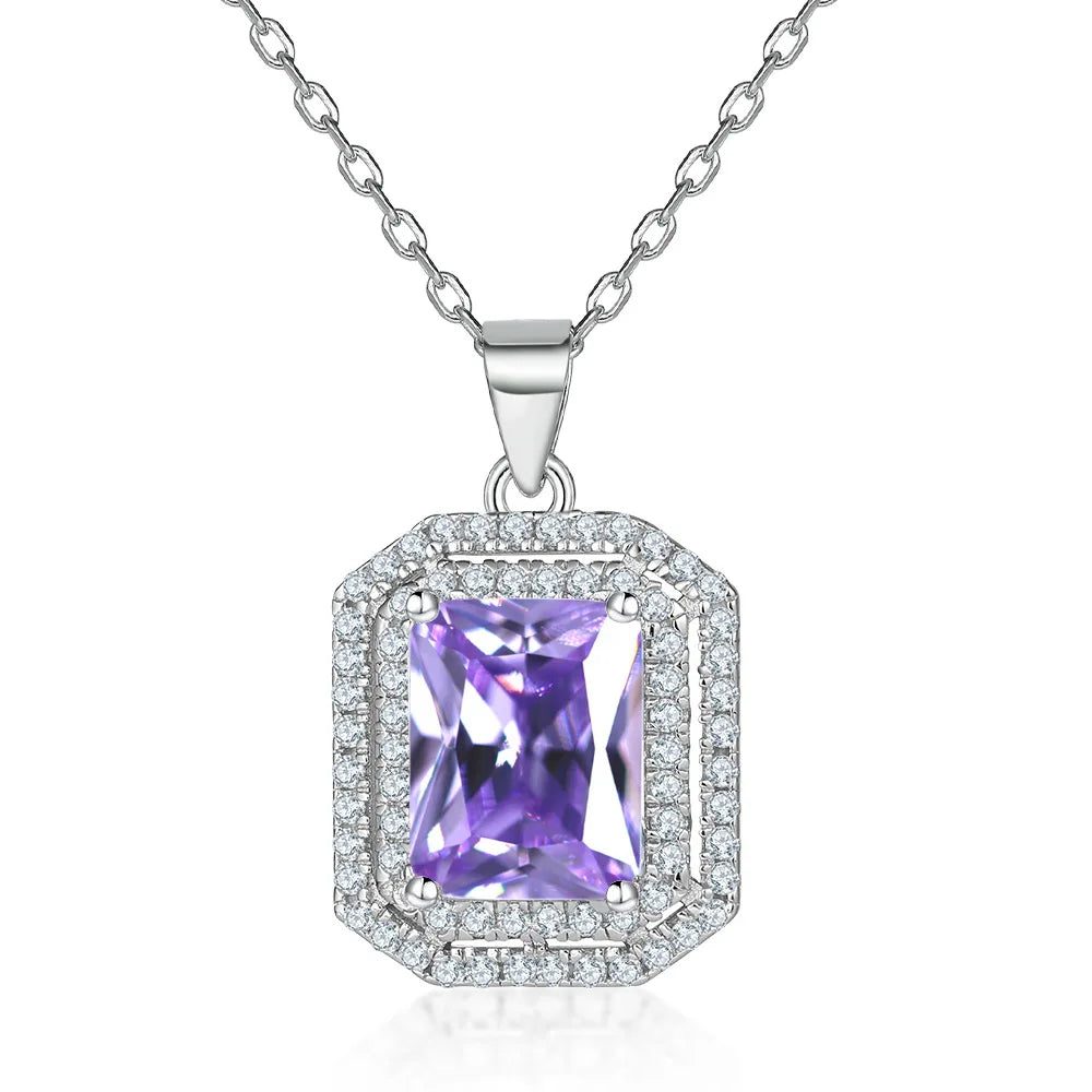 Collar de plata de ley 925 marca MuShan, colgante de joyería premium para mujer con circonita de grado 7A, diseño halo, bañado en oro real para el día a día.