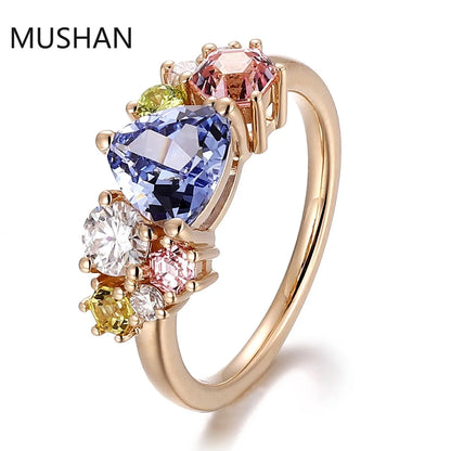 MUSHAN Luxury Custom 14K 18K Gold Rings Band Jewelry With Moissanite Diamond Lab Grown Gemstones Diamond Wedding Ring For Women