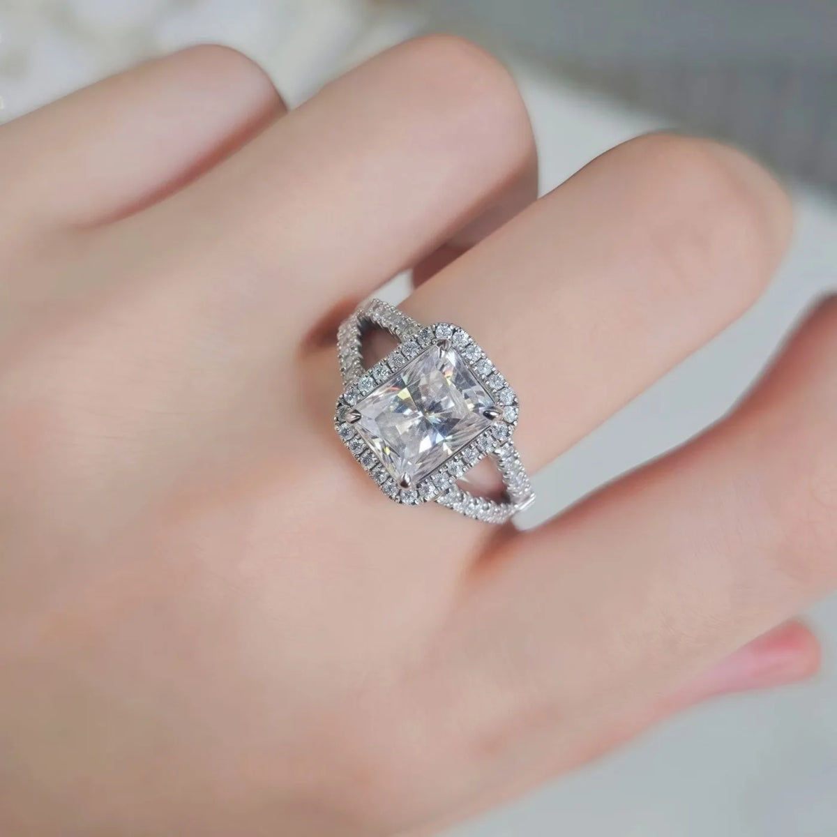 MUHAN Luxury Jewelry  925 Sterling Silver Ring Wedding Band  Women GRA Certificate Moissanite Diamond Rings D Color Fine Jewelry