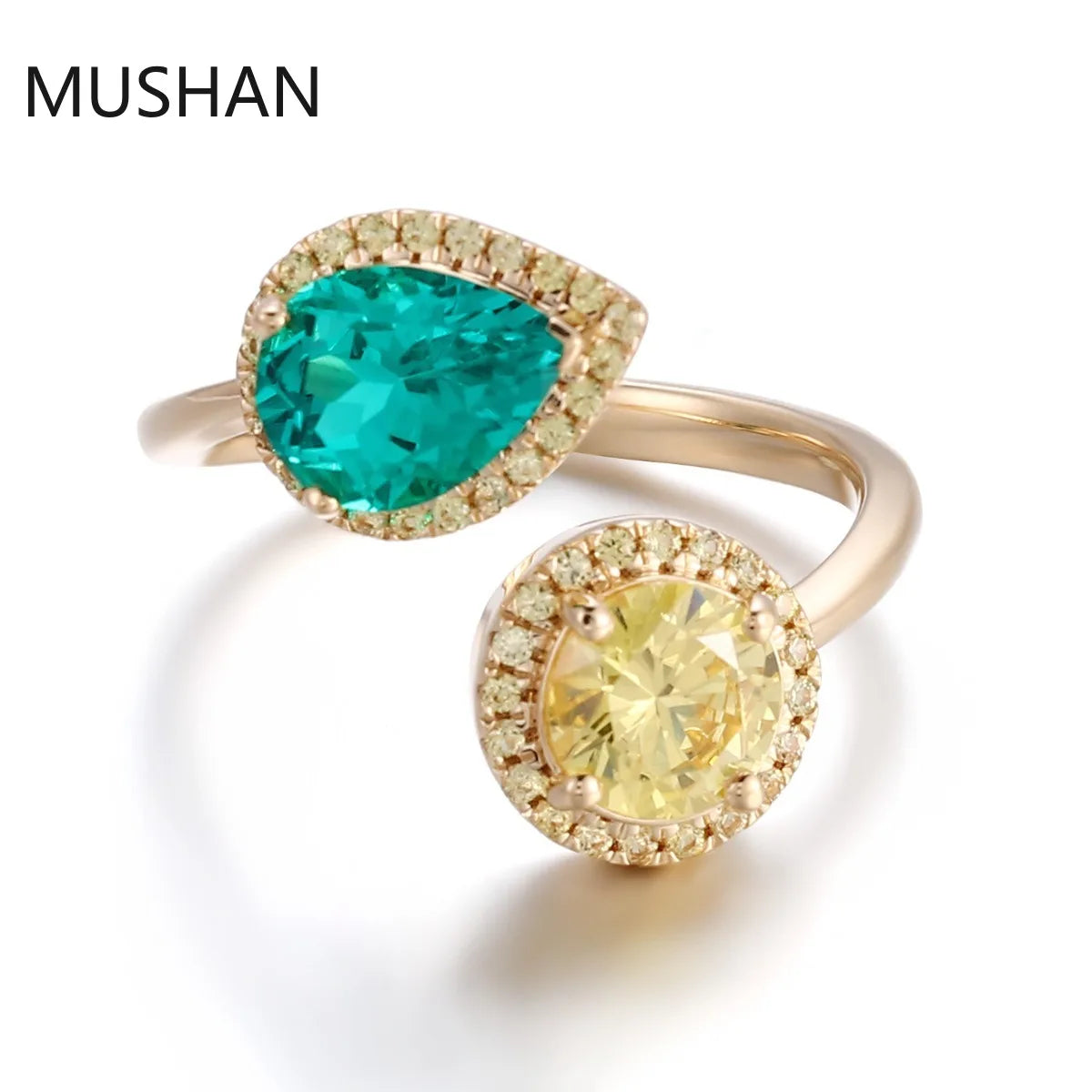 MUSHAN Luxury Custom 14K 18K Gold Rings Band Jewelry With Moissanite Diamond Lab Grown Gemstones Diamond Wedding Ring For Women