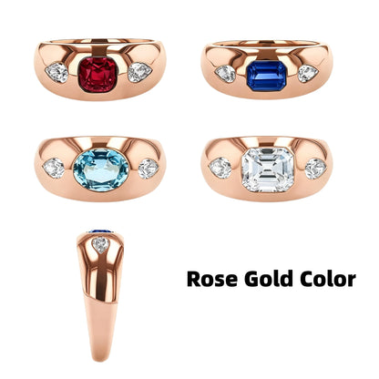 MUSHAN Bespoke Luxury Jewelry 925 Sterling Silver Rings Lab Grown Ruby Sapphire Moissanite Ring Bands MST Patented Fine Jewelry