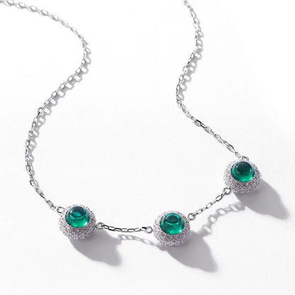 MUSHAN Luxury Jewelry 925 Sterling Silver Chain Pendant Necklace Lab Grown Emerald Ruby Gemstones Necklaces Pendants GRC Jewelry