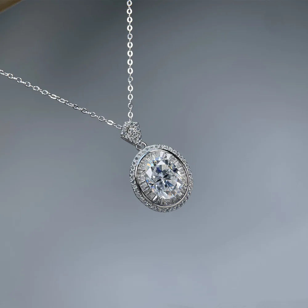 MuShan Designer Jewelry 925 Sterling Silver Y Necklace Pear Moissanite for Wife Rhodium Plated MST Patent Party Y Necklaces