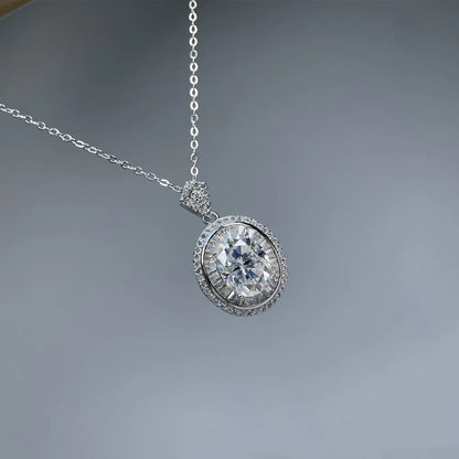 MuShan Designer Jewelry 925 Sterling Silver Y Necklace Pear Moissanite for Wife Rhodium Plated MST Patent Party Y Necklaces