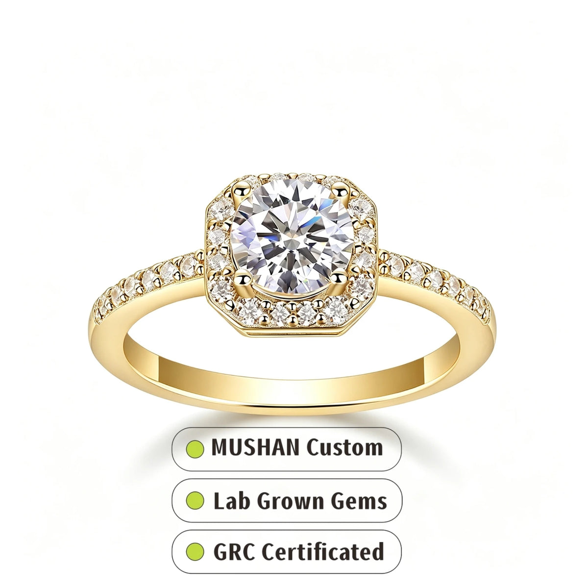 MUSHAN Custom Jewelry 925 Sterling Silver Ring Band for Women 1ct Lab Grown Gemstones Ruby Emerald Sapphire Rings Jewelry