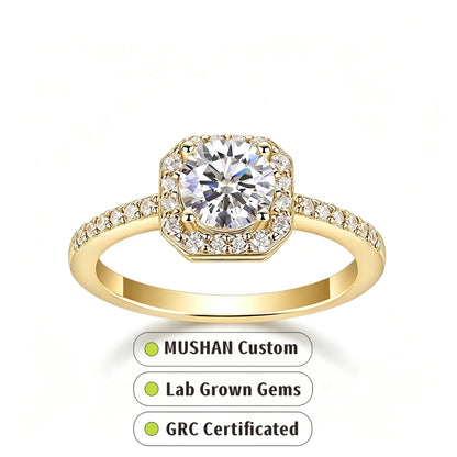 MUSHAN Custom Jewelry 925 Sterling Silver Ring Band for Women 1ct Lab Grown Gemstones Ruby Emerald Sapphire Rings Jewelry