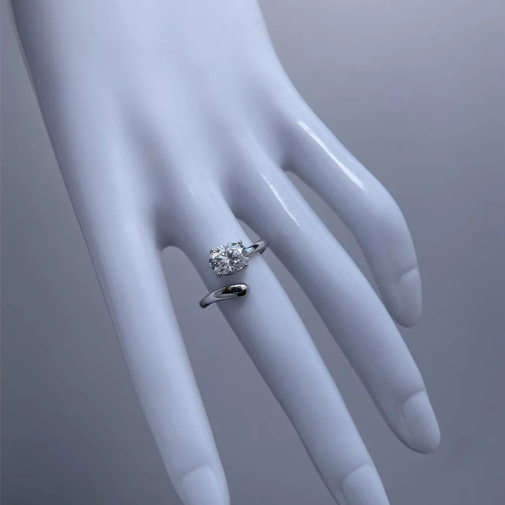 MUSHAN Luxury Jewelry 925 Sterling Silver Ring Band Women GRA Certificated Moissanite Diamond Emerald D Color Rings Fine Jewelry