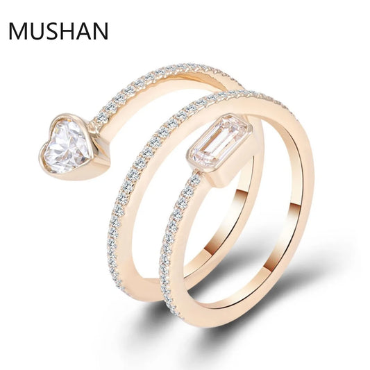 MUSHAN Luxury Custom 14K 18K Gold Rings Band Jewelry With Moissanite Diamond Lab Grown Gemstones Diamond Wedding Ring For Women