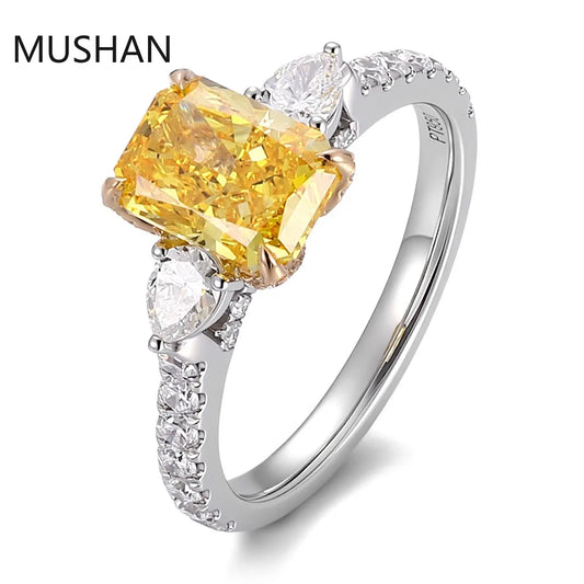 MUSHAN Luxury Custom 14K 18K Gold Rings Band Jewelry With Moissanite Diamond Lab Grown Gemstones Diamond Wedding Ring For Women