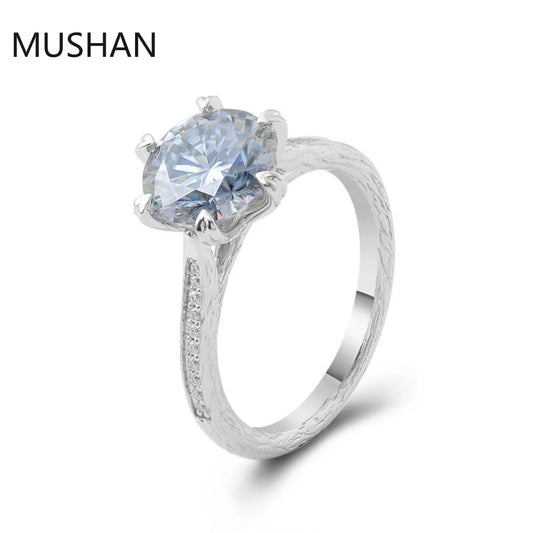 MUSHAN Luxury Custom 14K 18K Gold Rings Band Jewelry With Moissanite Diamond Lab Grown Gemstones Diamond Wedding Ring For Women