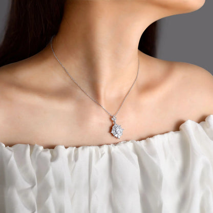 MuShan Brand Jewelry 925 Sterling Silver Necklace Zircon 7A Choker Vacation Ladies 18K Real Gold Plated Premium Jewelry Pendant