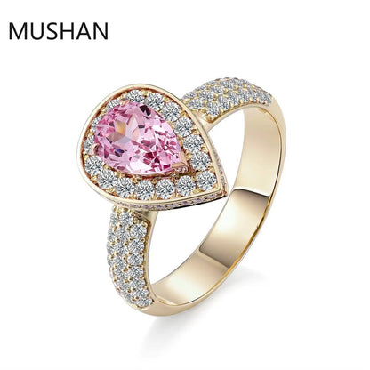 MUSHAN Luxury Custom 14K 18K Gold Rings Band Jewelry With Moissanite Diamond Lab Grown Gemstones Diamond Wedding Ring For Women