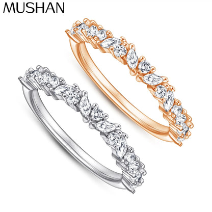 Bague de fiançailles MuShan Jewelry en argent sterling 925, anneau avec zircon cubique 5A, cadeau pour femme, anniversaire, Saint-Valentin