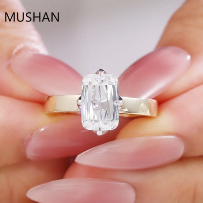 MUSHAN Luxury Custom 14K 18K Gold Rings Band Jewelry With Moissanite Diamond Lab Grown Gemstones Diamond Wedding Ring For Women