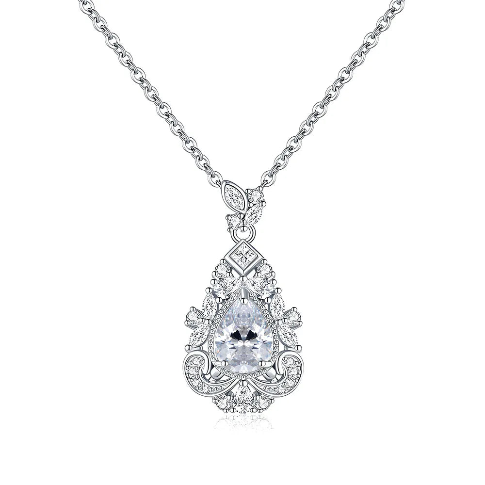 MuShan Jewelry 925 Sterling Silver Necklace Pendant Chain HCD Diamonds Minimalist Style Luxury Jewelry Women Necklaces Jewelry