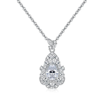 MuShan Jewelry 925 Sterling Silver Necklace Pendant Chain HCD Diamonds Minimalist Style Luxury Jewelry Women Necklaces Jewelry