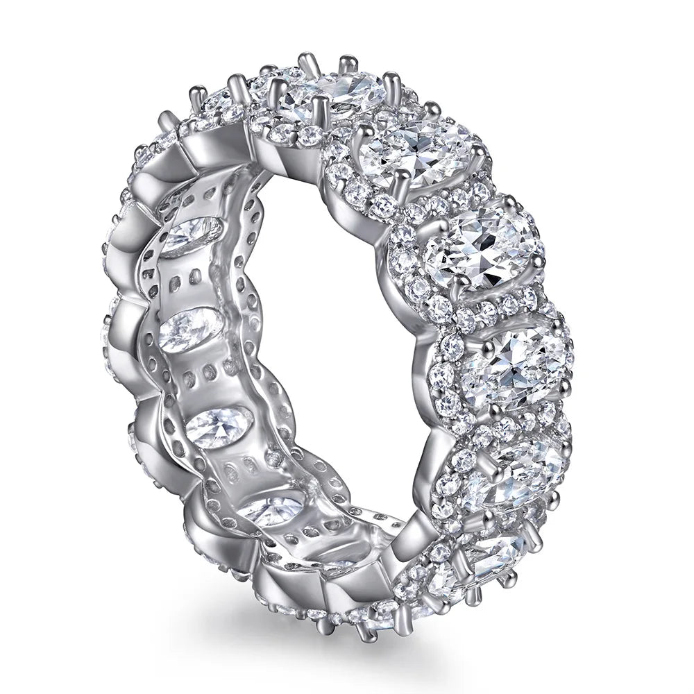 Bague MuShan Jewelry en argent sterling 925, anneau orné de zircone cubique 7A, bague de fiançailles pour femme, cadeau pour femme