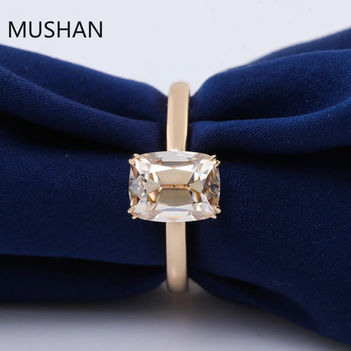 MUSHAN Luxury Custom 14K 18K Gold Rings Band Jewelry With Moissanite Diamond Lab Grown Gemstones Diamond Wedding Ring For Women